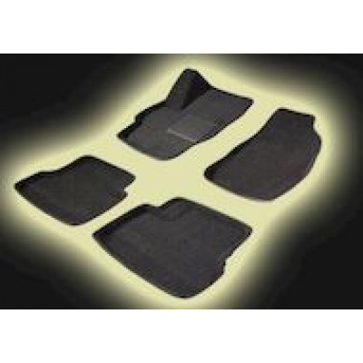 Ворсовые 3D коврики HUYNDAI SANTA FE до 2006 года выпуска цвет черный, серый